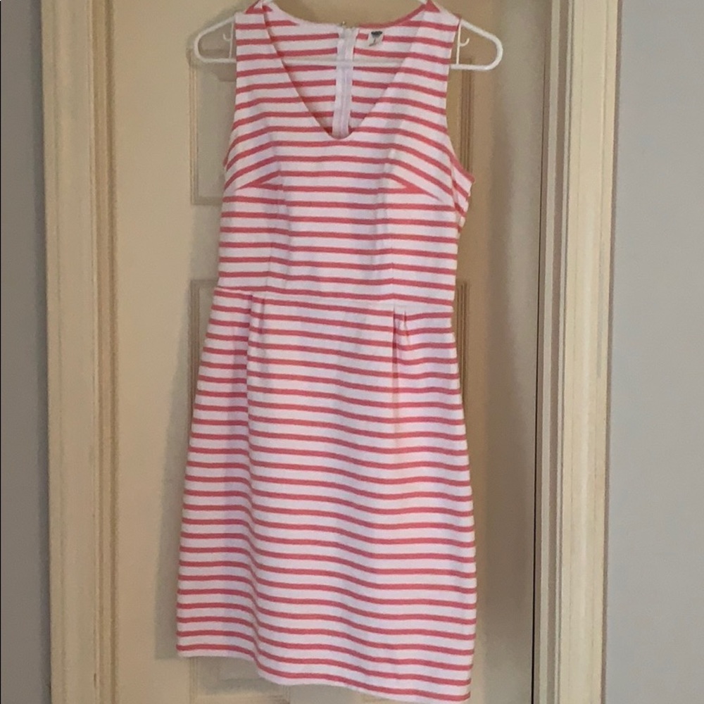 Old Navy pink and white striped sheath dress